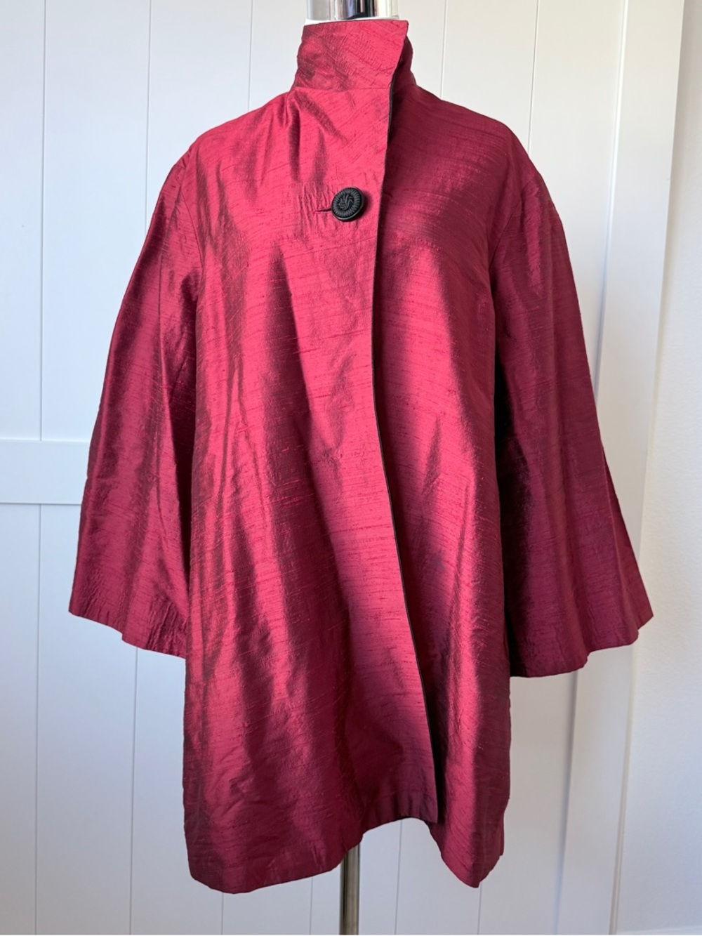 VTG Mariko Reversible Silk Dupioni Opera Coat - Archival Wearable Art Jacket O/S